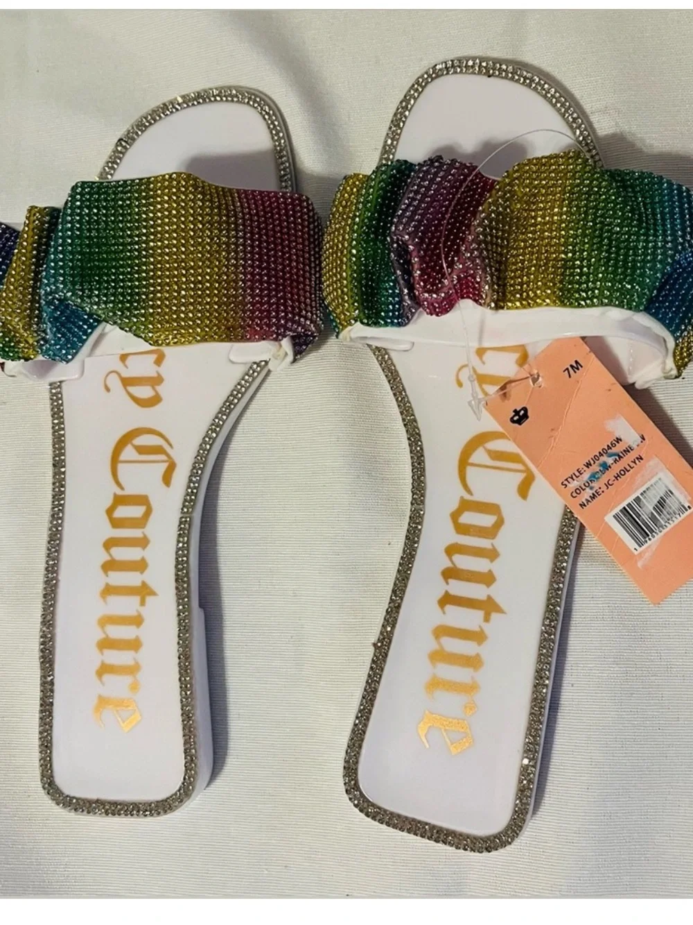 NWT Juicy Couture Rainbow Slides Size 7